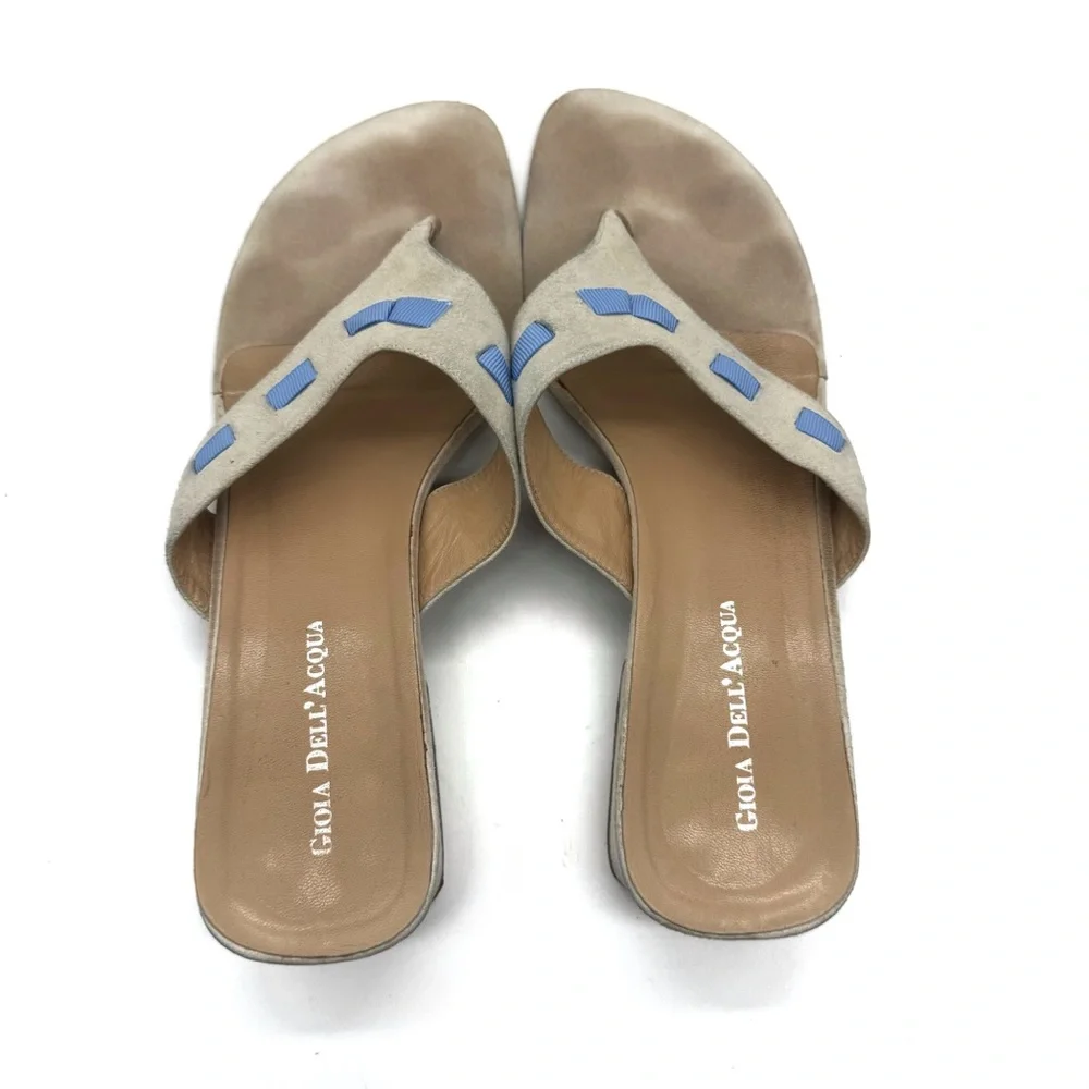 Gioia Dell'Acqua Woven Heeled Thong Sandals